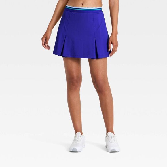 All In Motion Pants - Women's Knit High-Rise Ruffle Trim Skort 14.75" - All In Motion Cobalt L